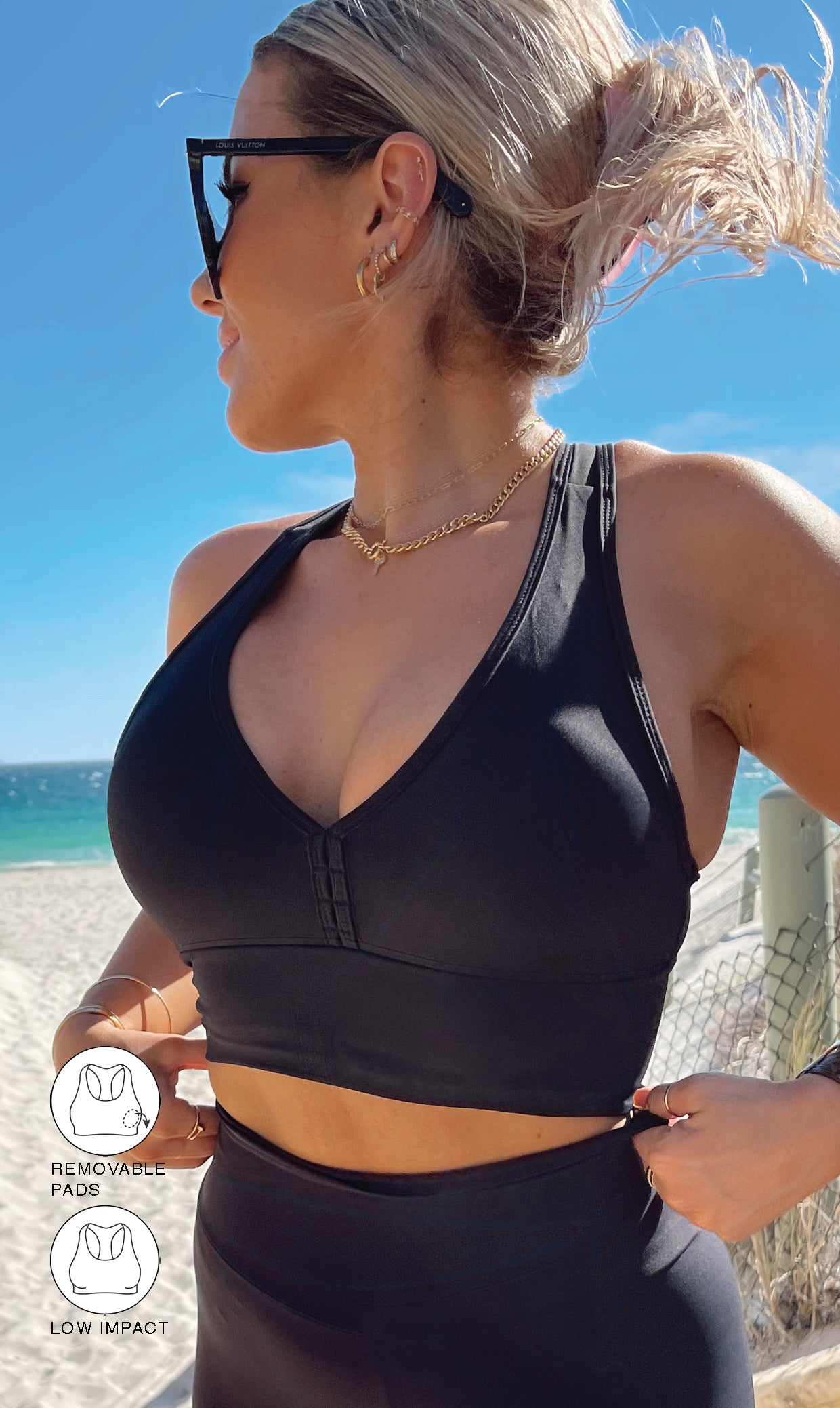 Carra Lee Collective Sports Bra Midnight Body Luxe Racer Back Bra