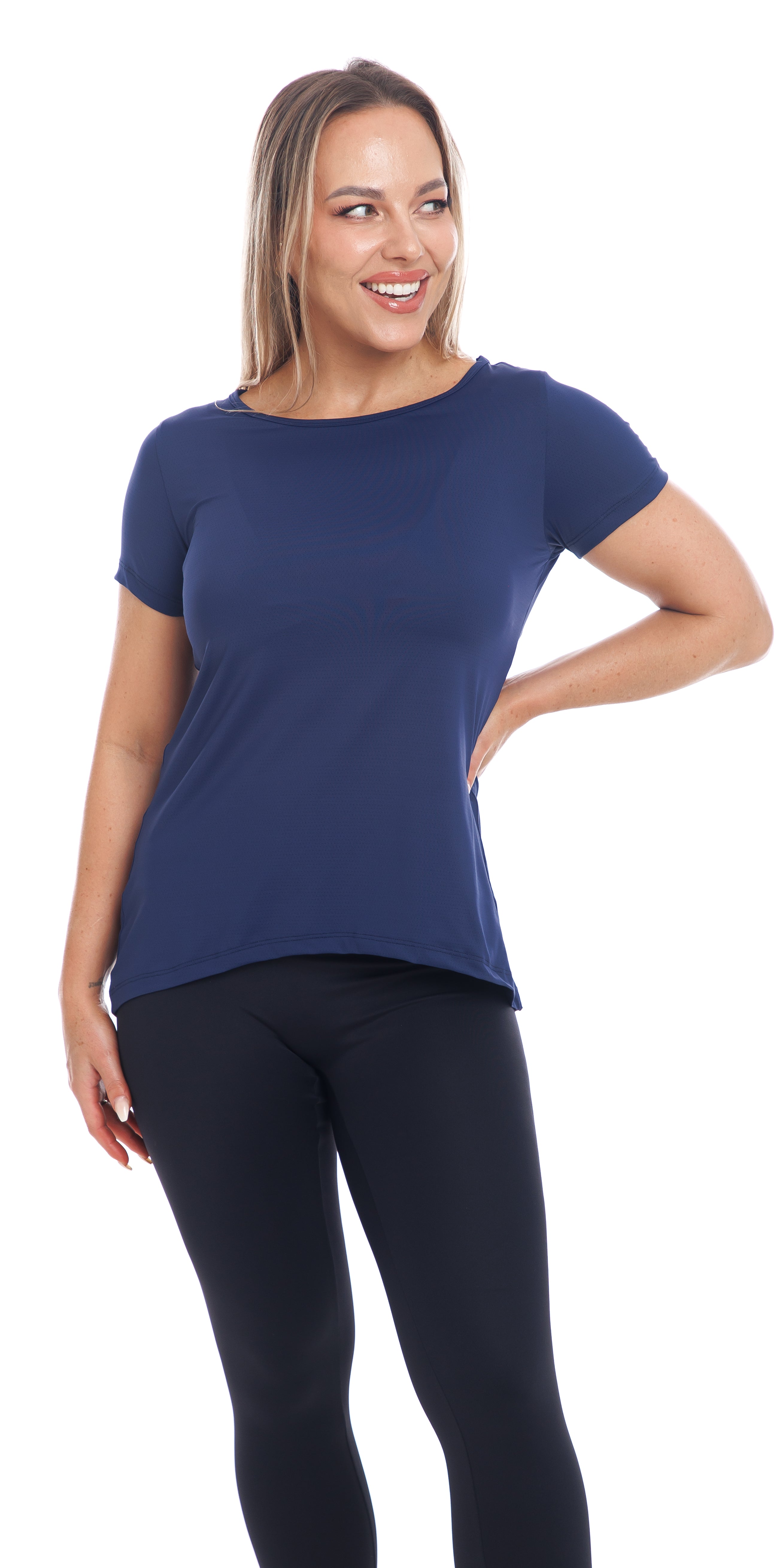 Carra Lee Collective T-Shirt Navy Workout Tee