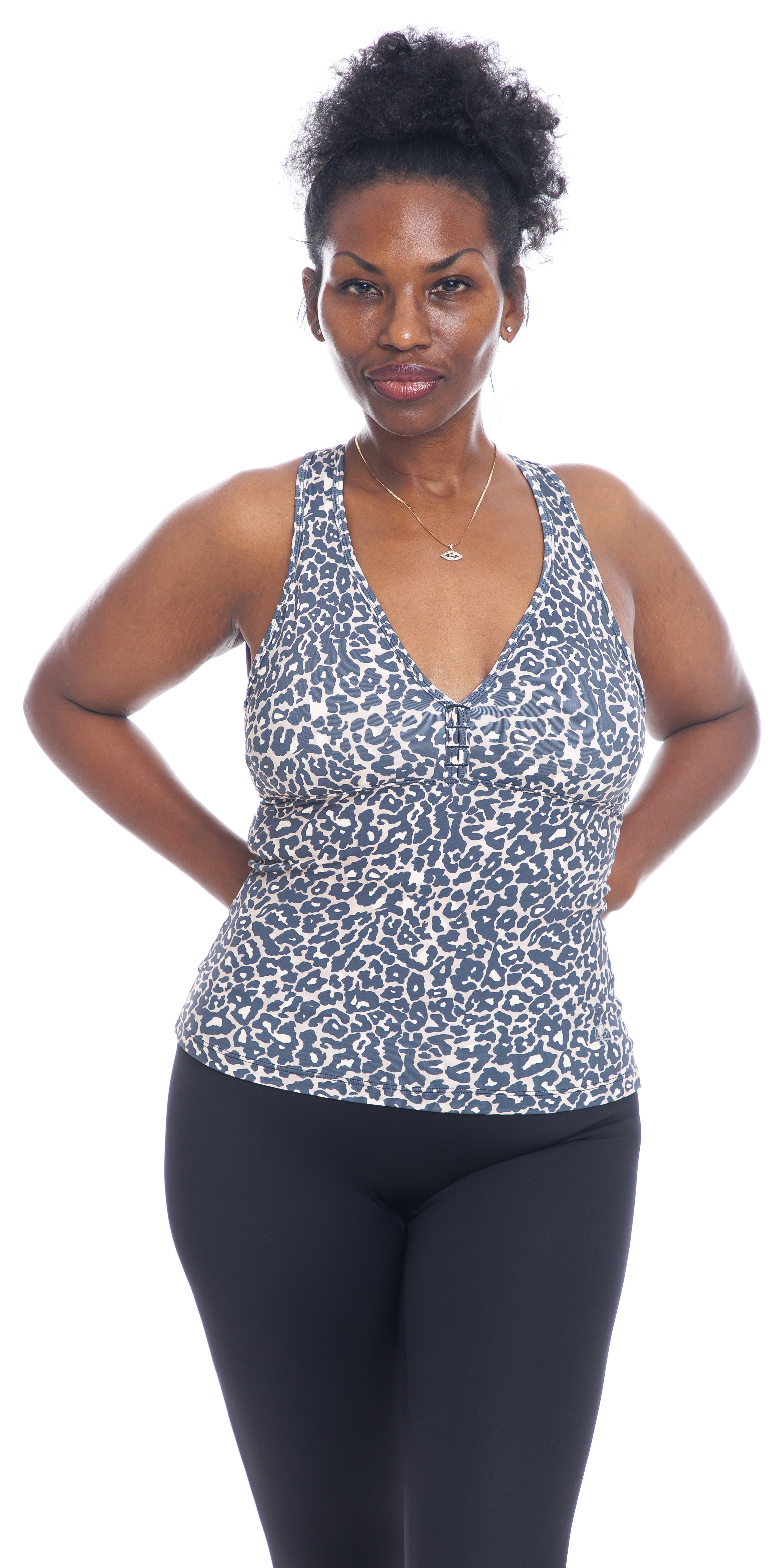 Carra Lee Collective Tank Top Midnight Leopard Eco Racer Tankini