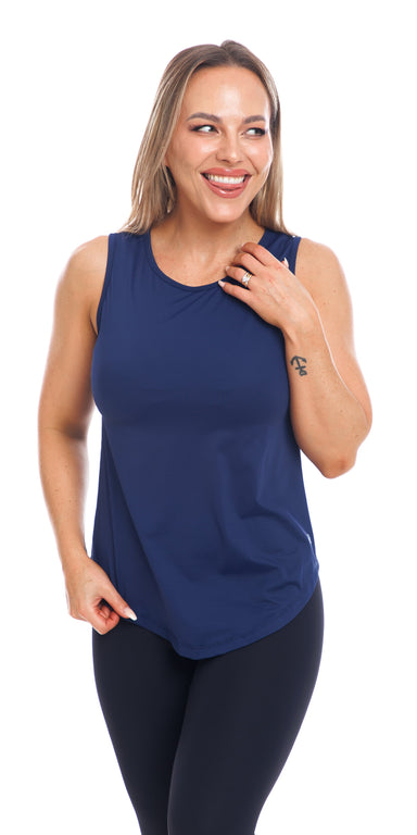 Carra Lee Collective Tank Top Navy Palm Beach Tank 2.0