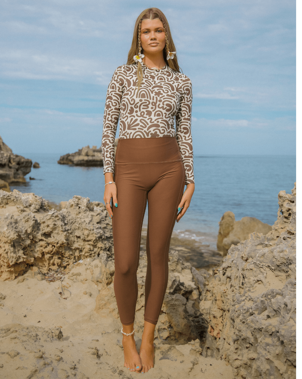 CEACEA Leggings Lembongan Surf Leggings - Chocolate