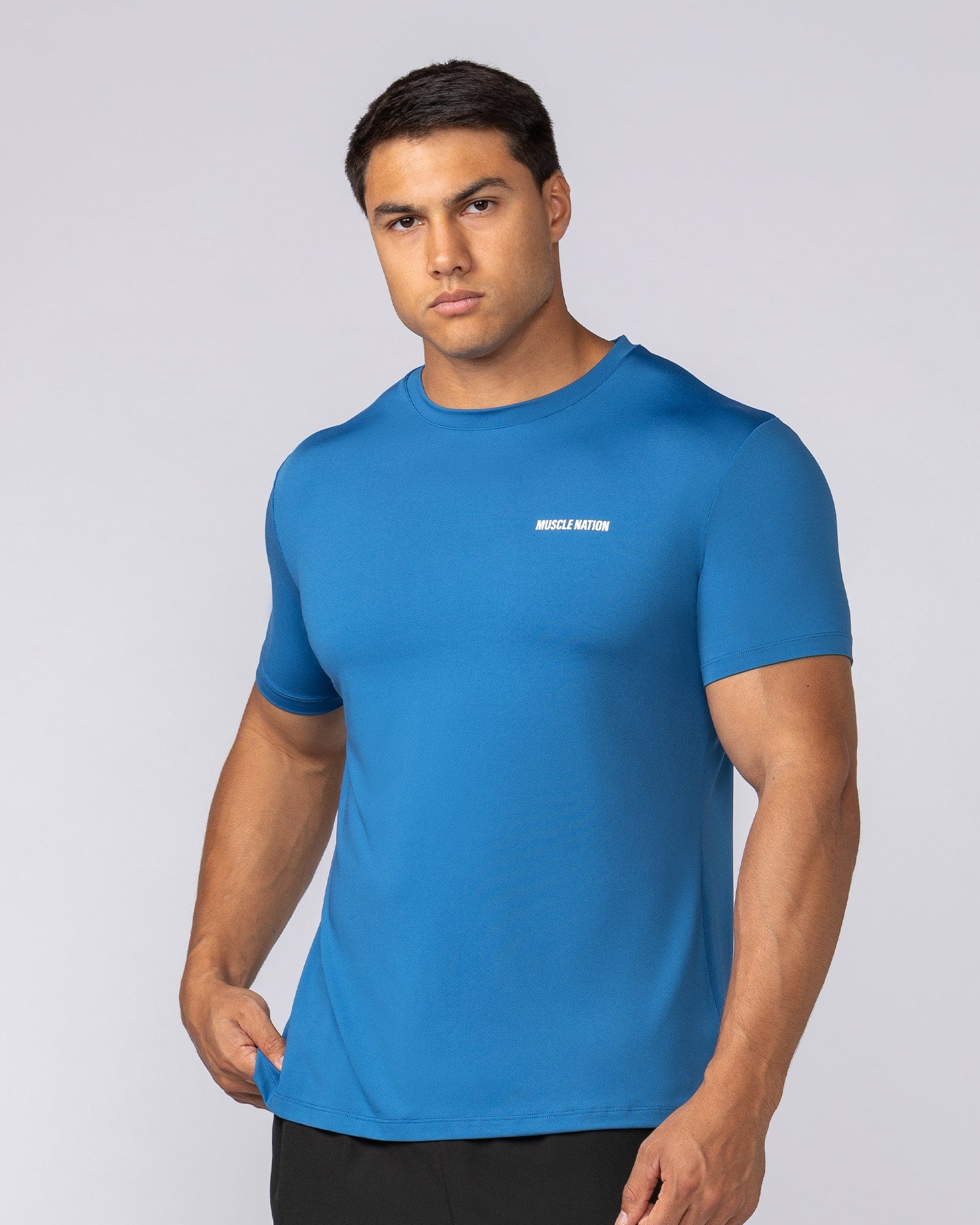 Climaflex Active Tee in Marine - Muscle Nation men's training tee, view 3