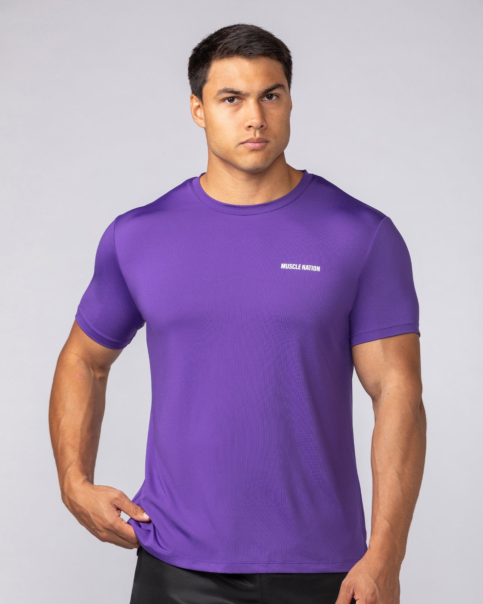 Climaflex Active Tee in Purple - Muscle Nation men's training tee, view 2