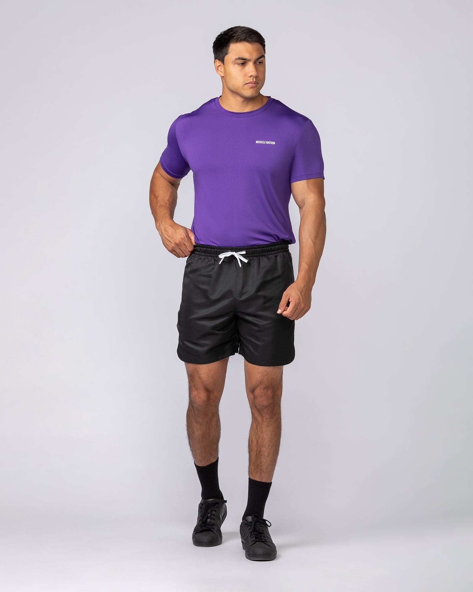 Climaflex Active Tee in Purple - Muscle Nation men's training tee, view 6