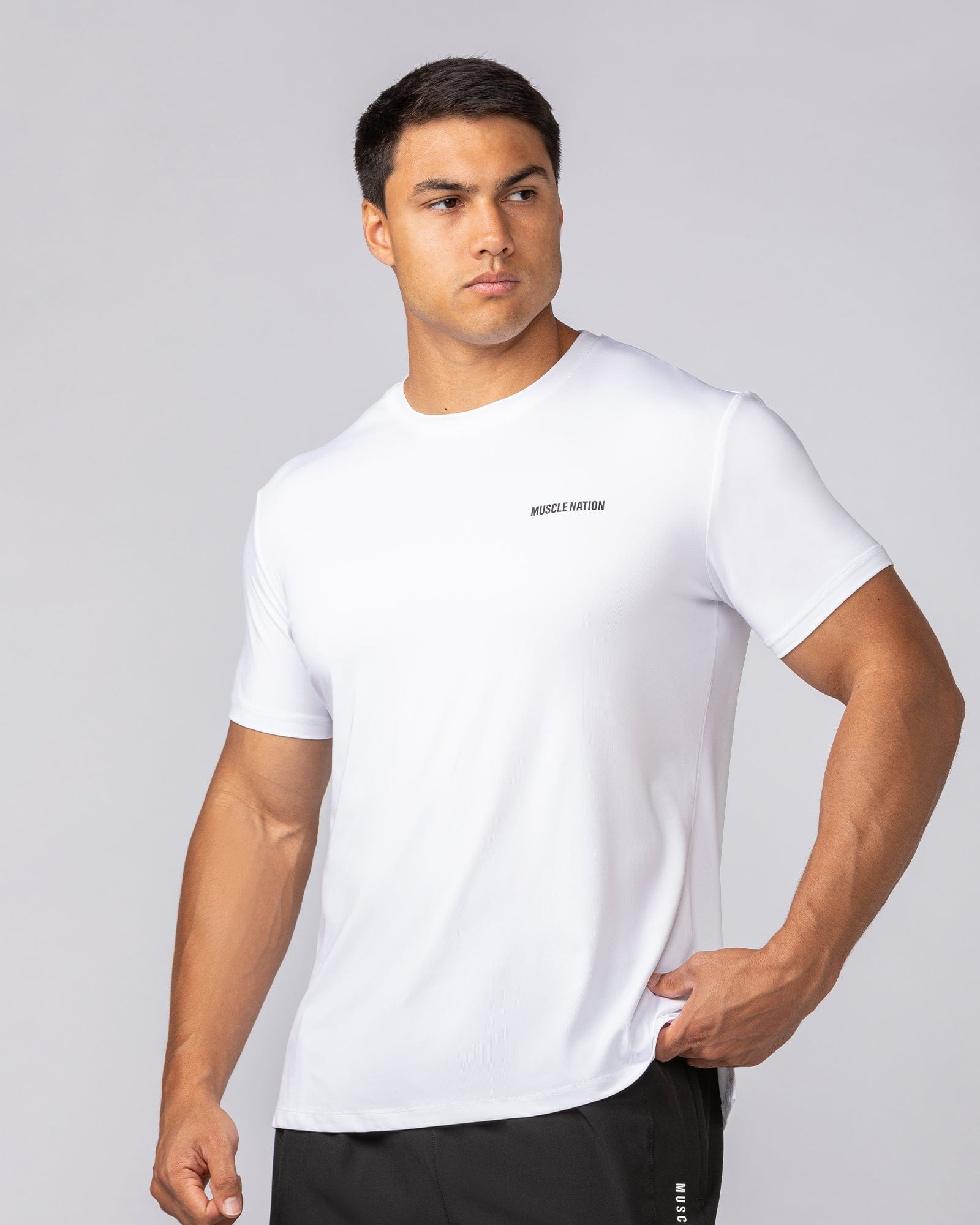 Climaflex Active Tee in White - Muscle Nation men's training tee, view 3