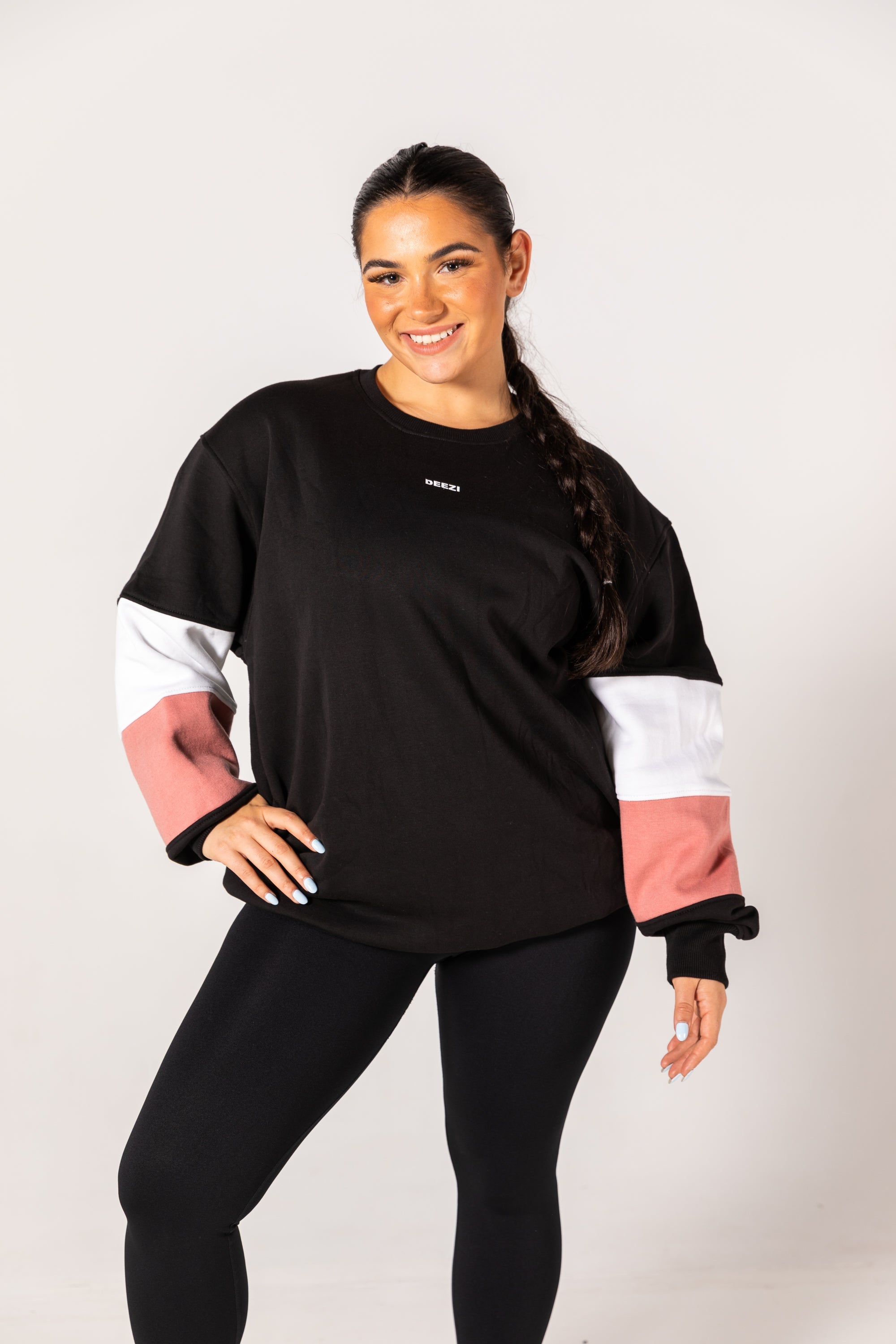 Deezi Active Jumpers Trinity Sweater Black & Pink
