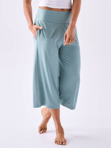 Dharma Bums Track Pants Modal Cropped Wide Leg - Mint