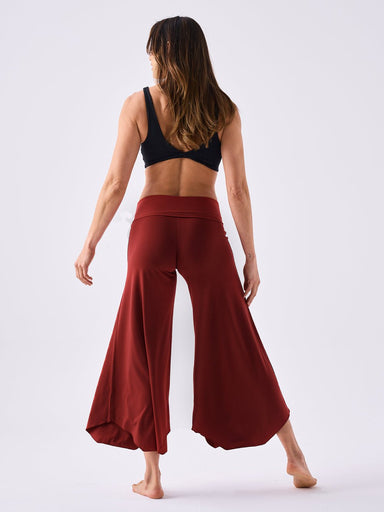 Dharma Bums Track Pants Modal Tulip Flare Pant - Crimson