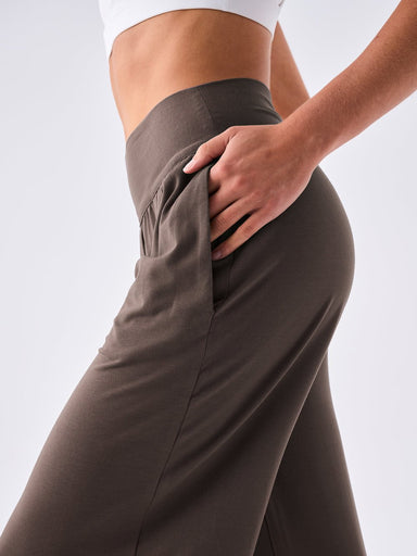Dharma Bums Track Pants Nomad Modal Wide Leg Pant - Black olive