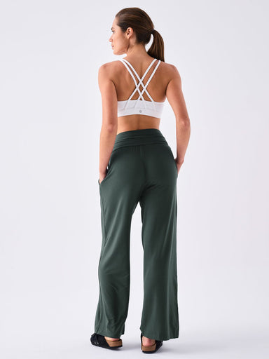 Dharma Bums Track Pants Nomad Modal Wide Leg Pant - Forest Green