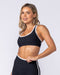 Drew Rib Bra Black / White - Muscle Nation women's sports bra, view 4