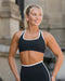 Drew Rib Bra Black / White - Muscle Nation women's sports bra