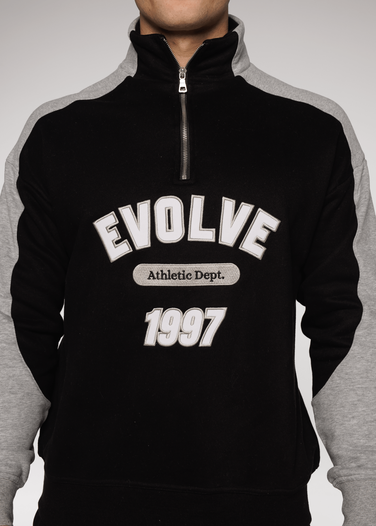 Evolve Apparel Iconic Retro ¼ Zip - Black-Grey