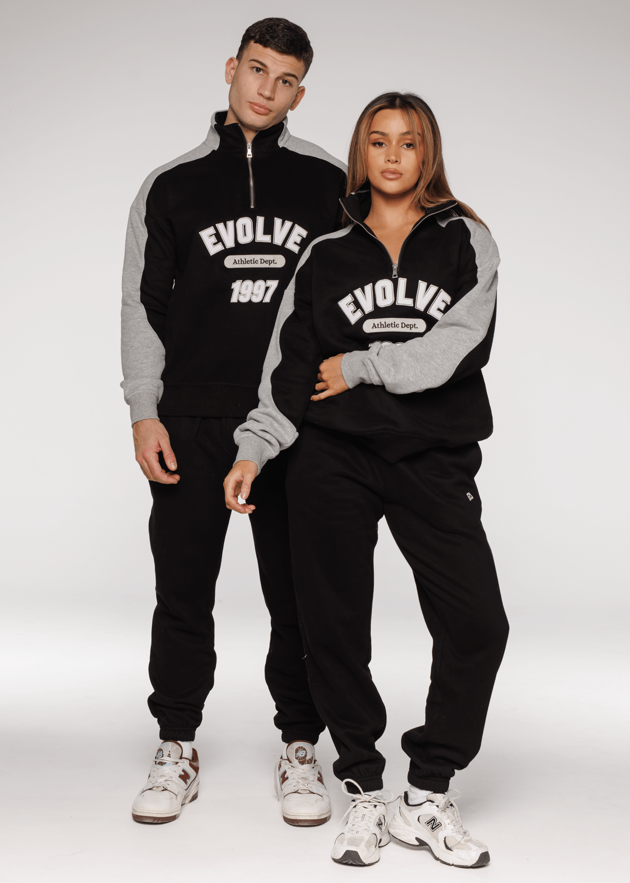 Evolve Apparel Iconic Retro ¼ Zip - Black-Grey
