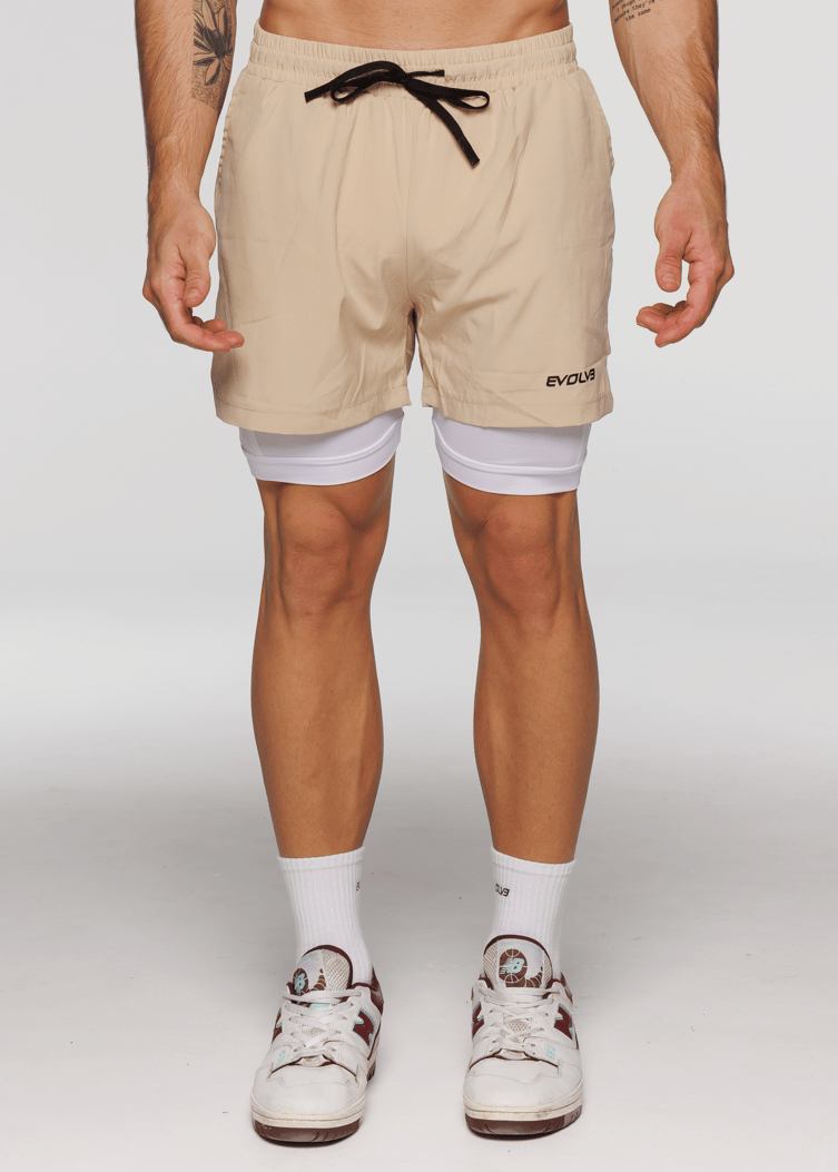 Evolve Apparel Limitless Active Shorts - Beige