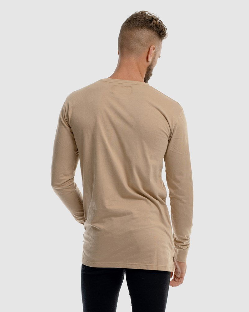 First Division Long Sleeve Tops M Mens Core Logo Long Sleeve Tee - Camel