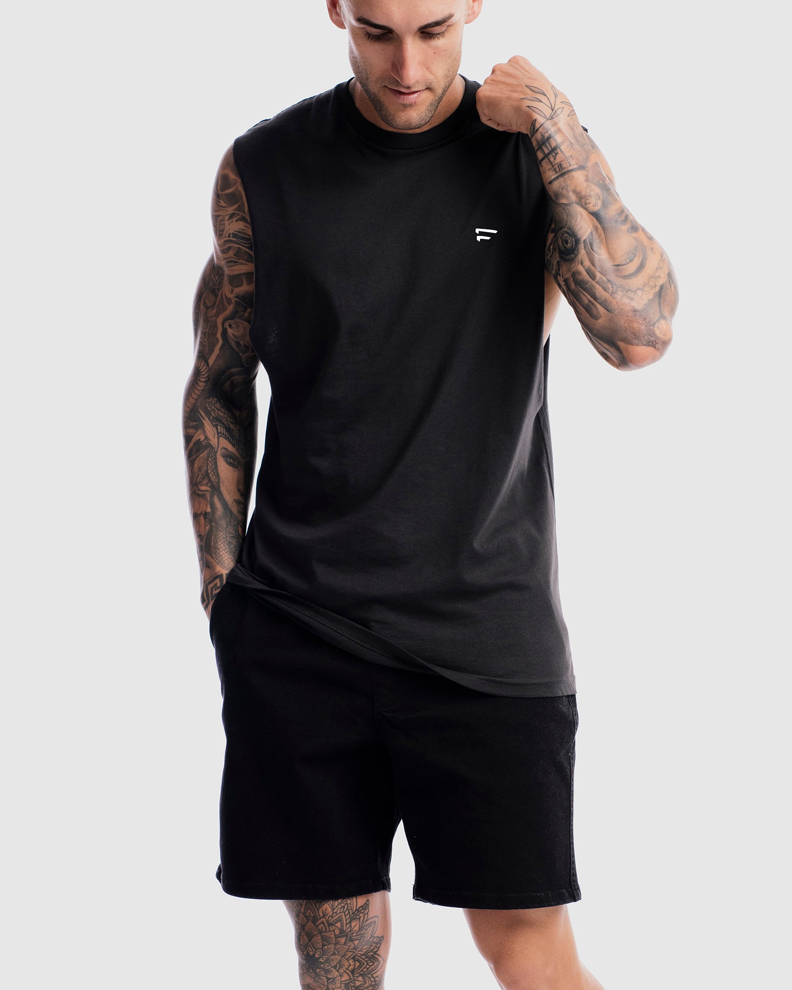 First Division Mens Printed Tanks Performance Crest Rise Tank