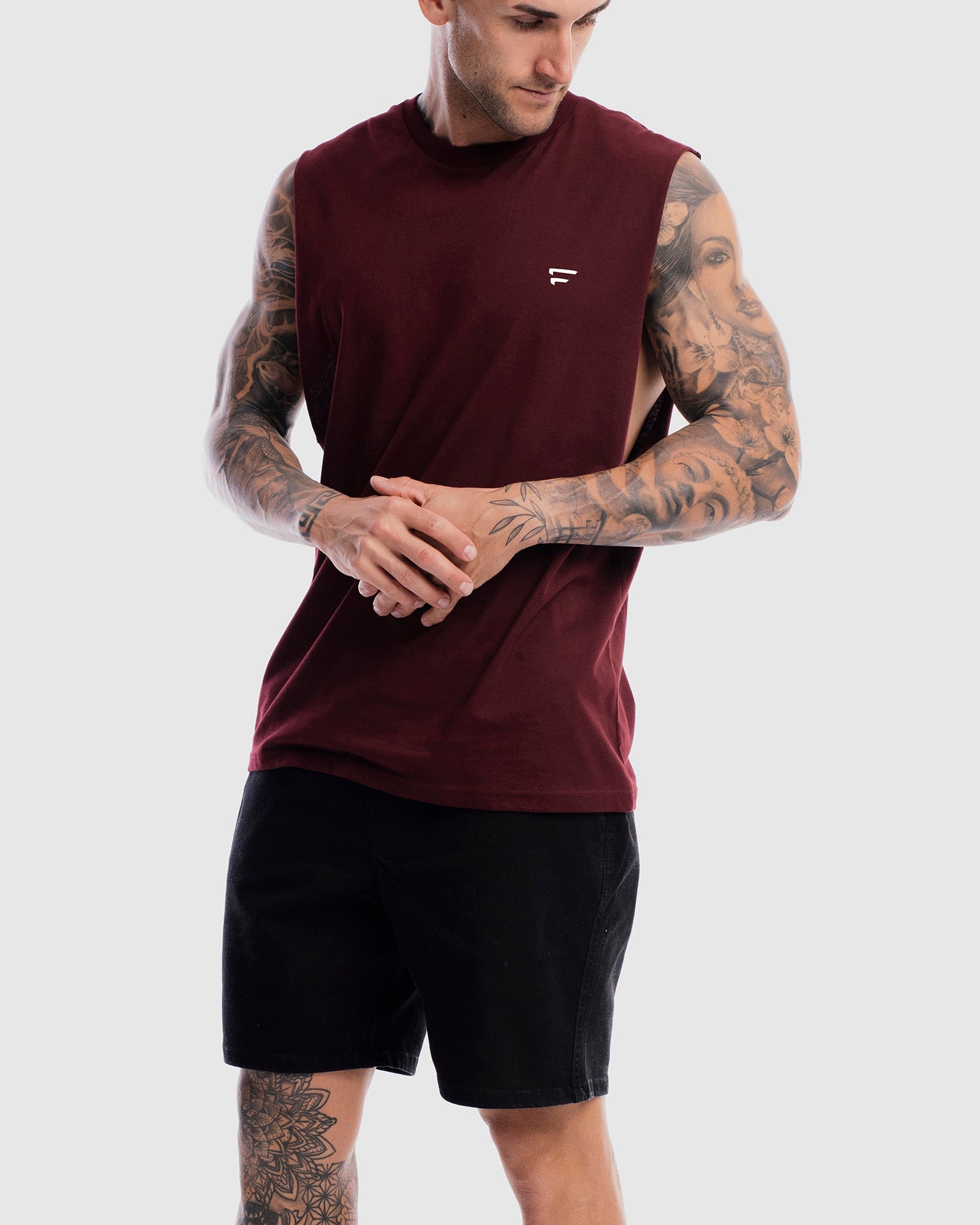 First Division Mens Printed Tanks Performance Crest Rise Tank