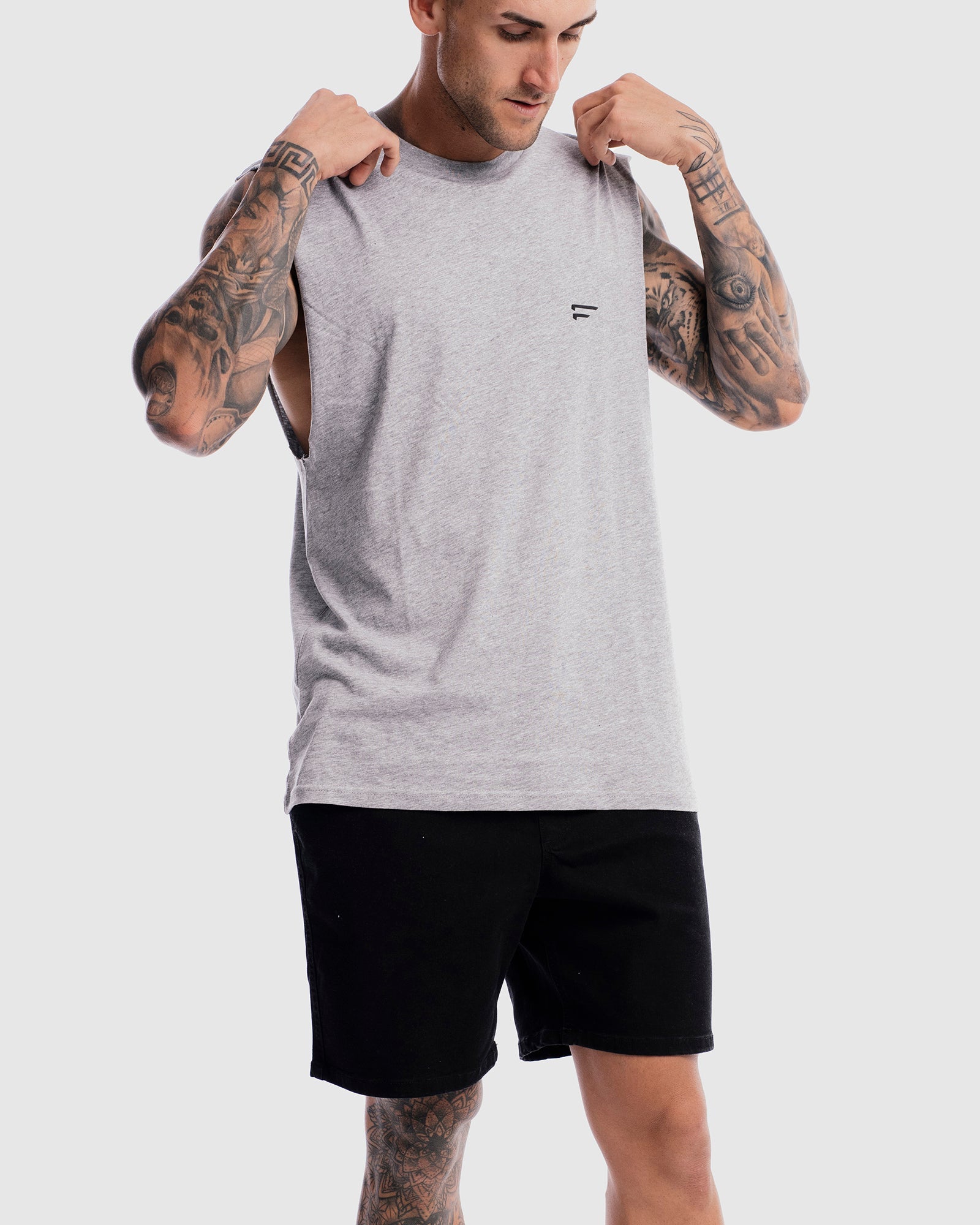 First Division Mens Printed Tanks Performance Crest Rise Tank