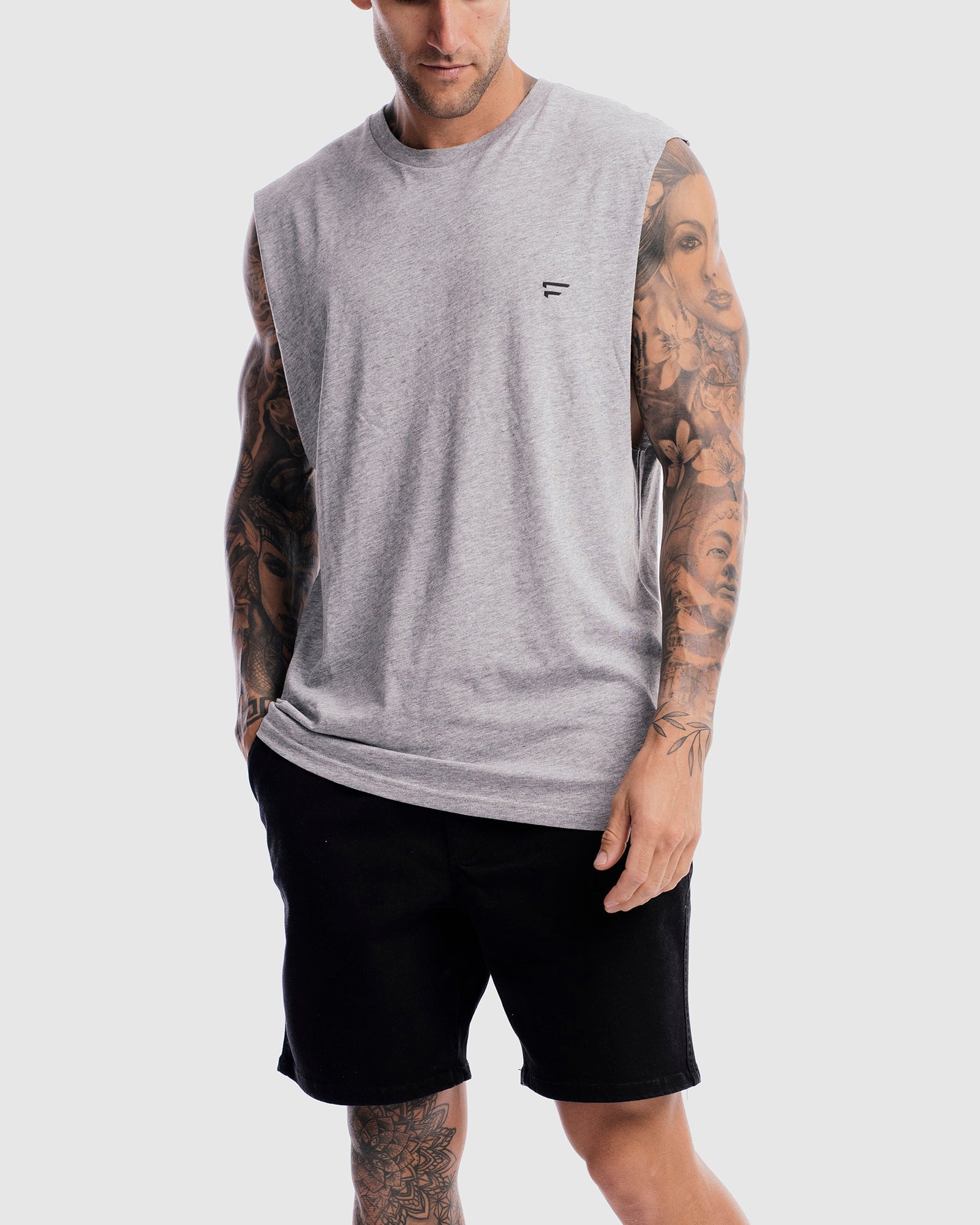 First Division Mens Printed Tanks Performance Crest Rise Tank