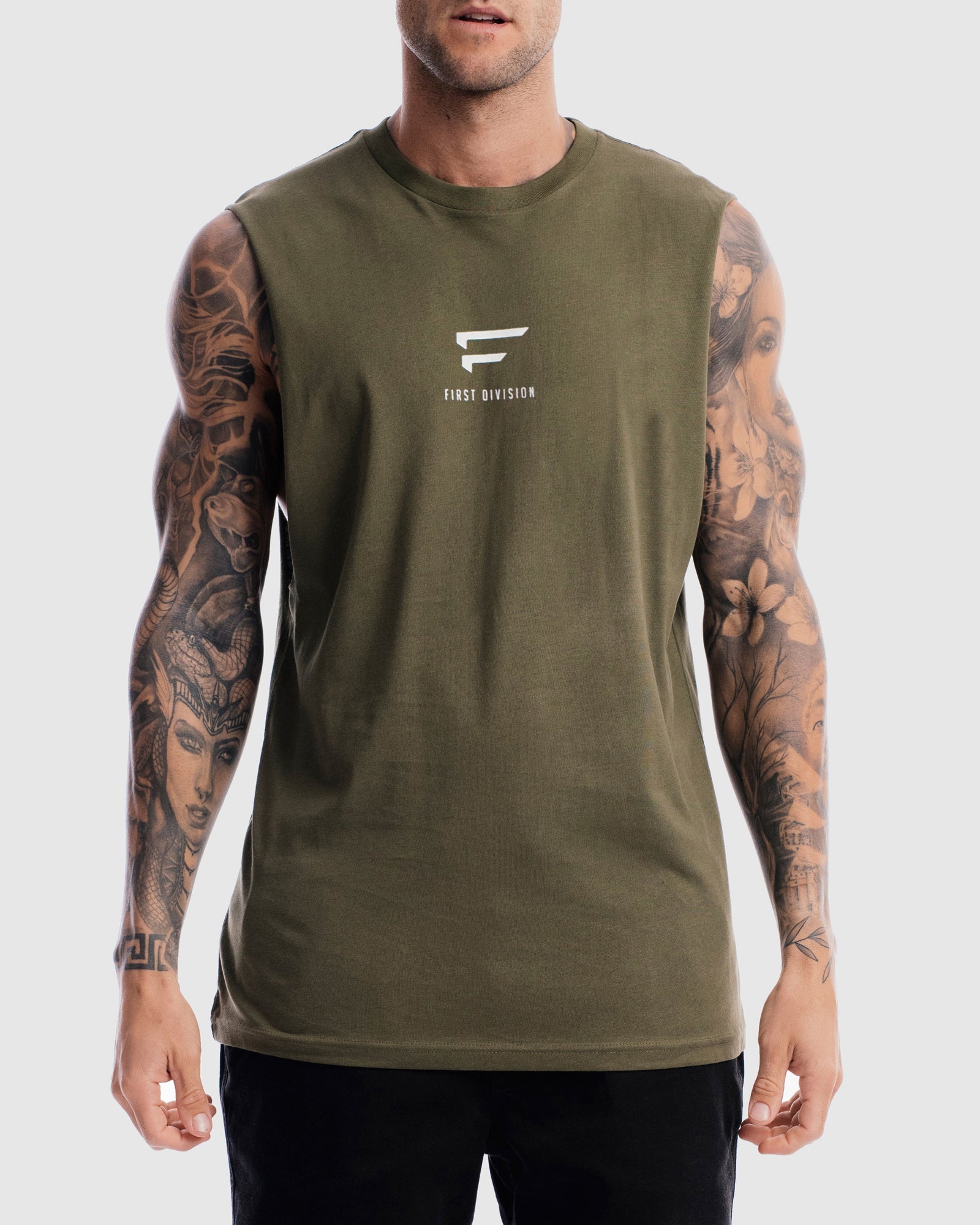 First Division Mens Printed Tanks Pro Centre Tank