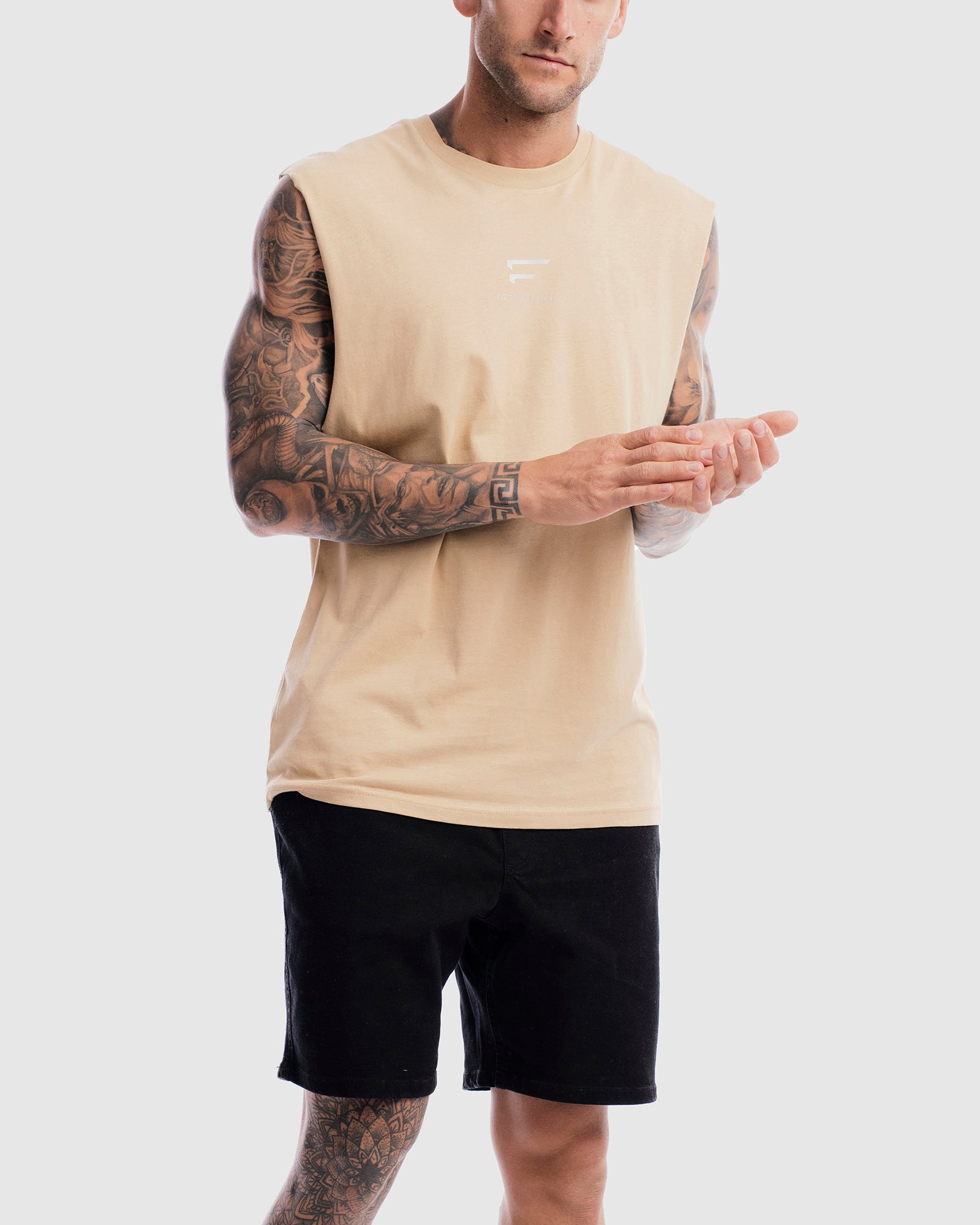 First Division Mens Printed Tanks Pro Centre Tank