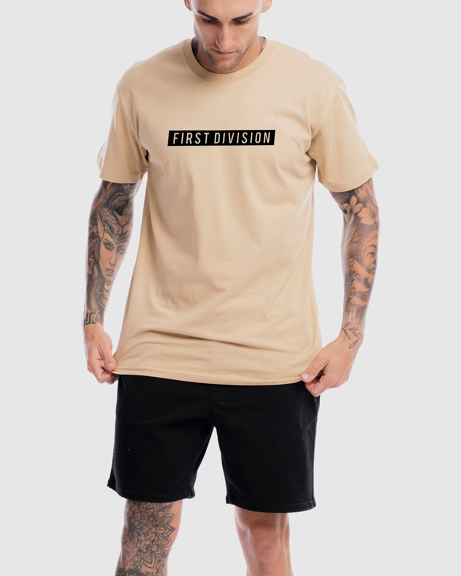 First Division T-Shirts Mens Box Tee - Camel