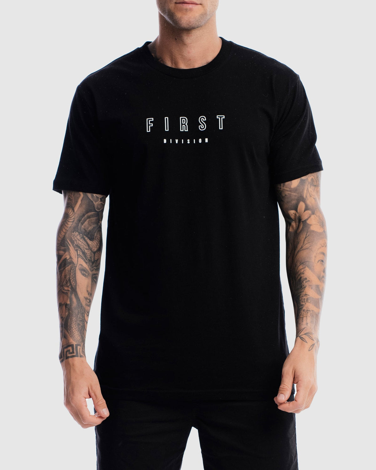 First Rise Tee - Black | First Division | Mens Gym T-Shirts — Be Activewear