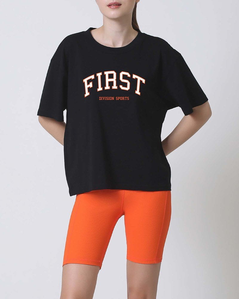 First Division T-Shirts Printed Product / XL Varsity Tee - Black/Orange