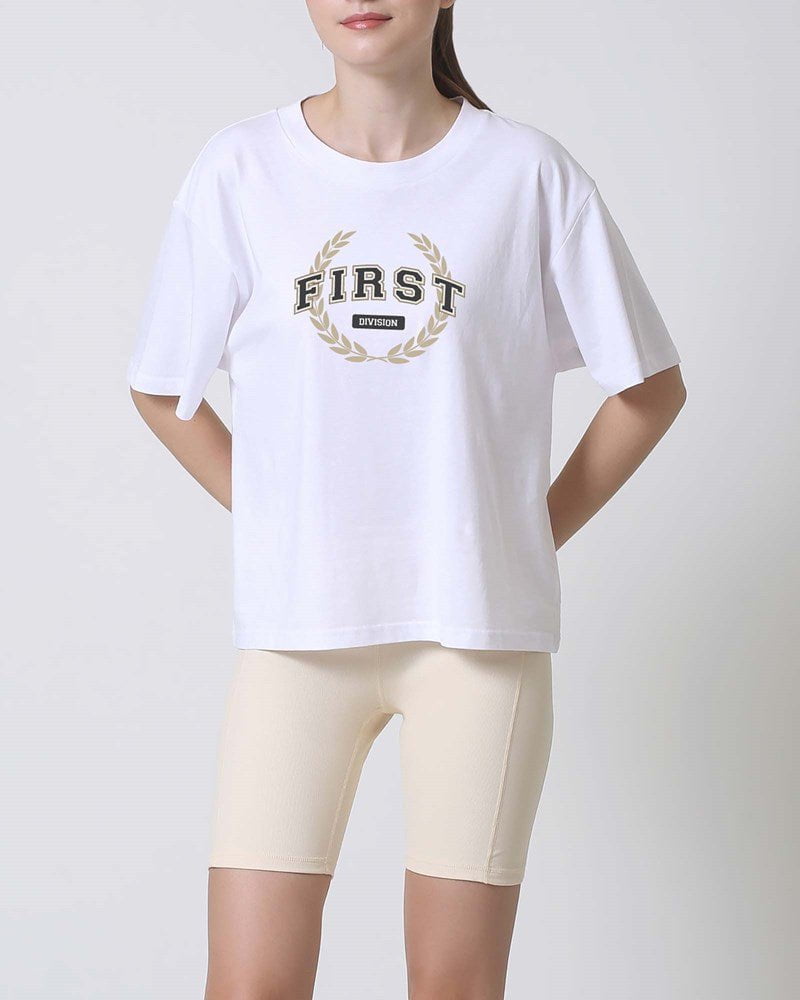 First Division T-Shirts Printed Product / XS Crest Tee - White