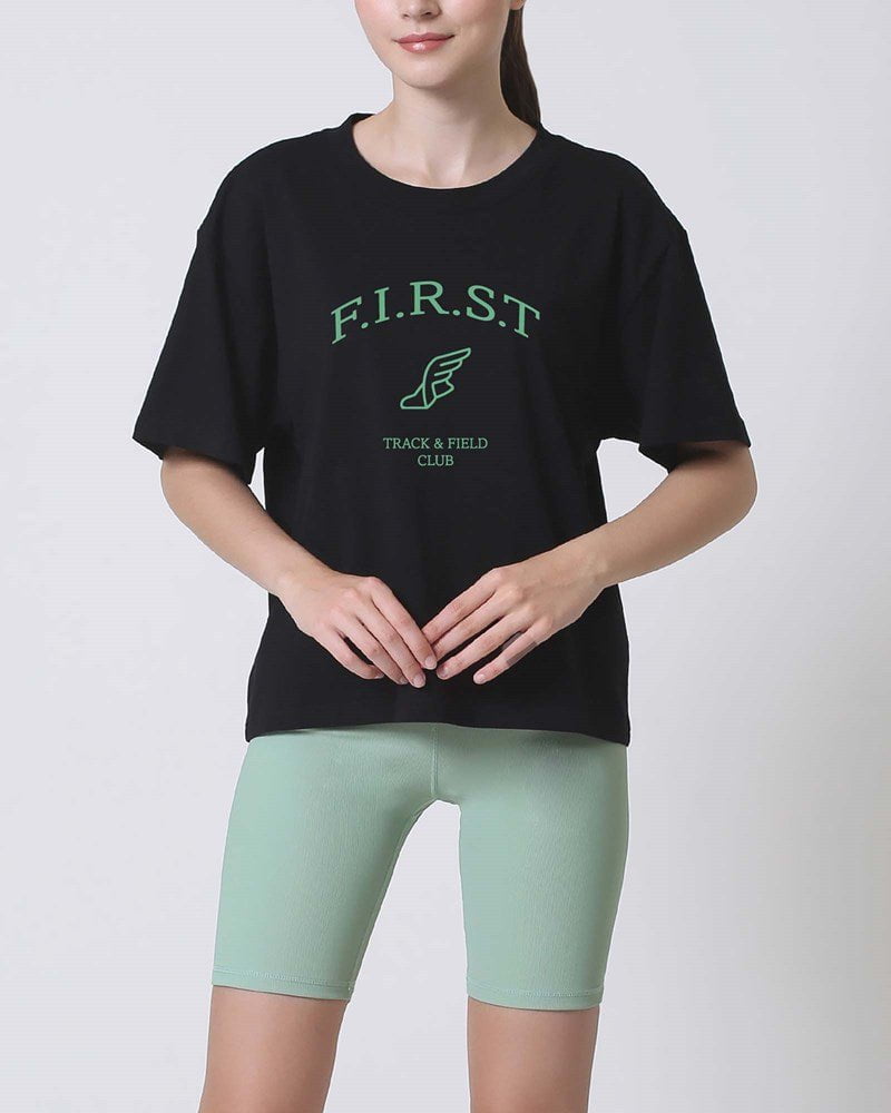 First Division T-Shirts Printed Product / XS Track and Field Tee - Black/Green