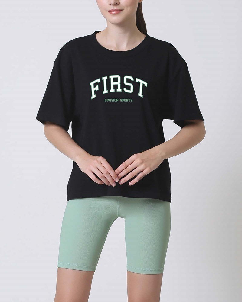 First Division T-Shirts Printed Product / XS Varsity Tee - Black/Green