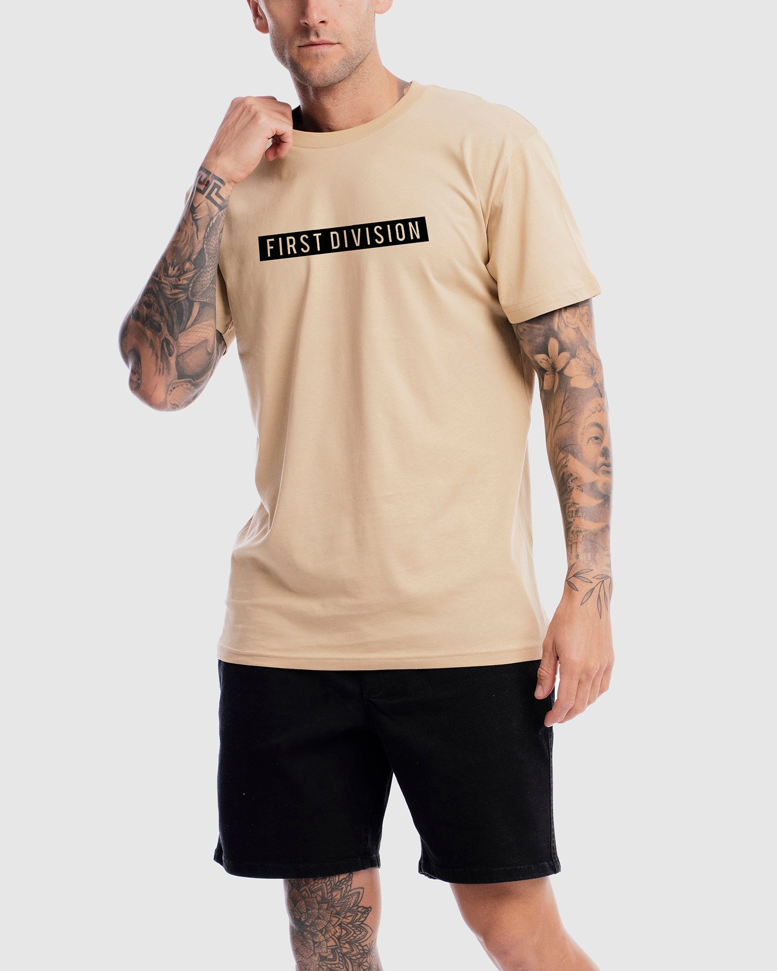 First Division T-Shirts S Mens Box Tee - Camel