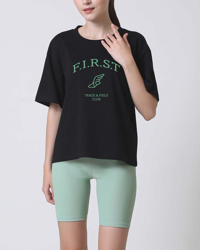 First Division T-Shirts Track and Field Tee - Black/Green