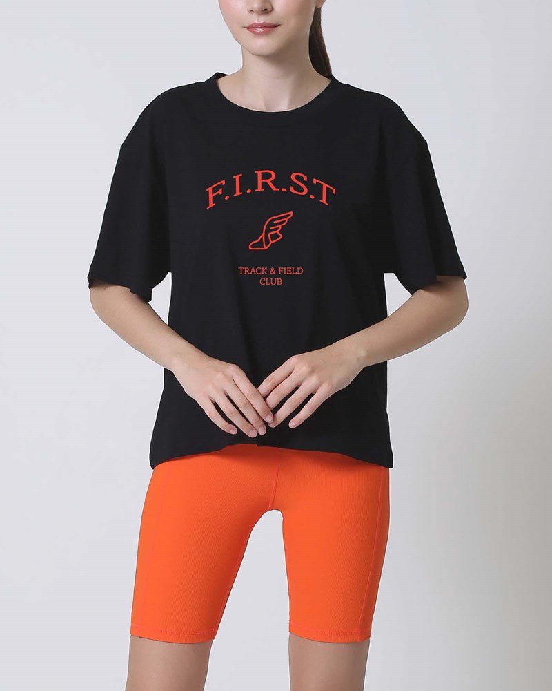 First Division T-Shirts Track and Field Tee - Black/Orange