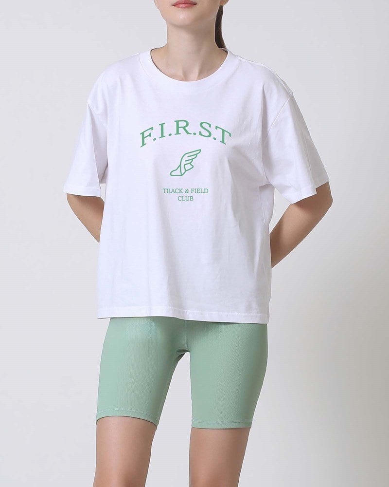First Division T-Shirts Track and Field Tee - White/Green