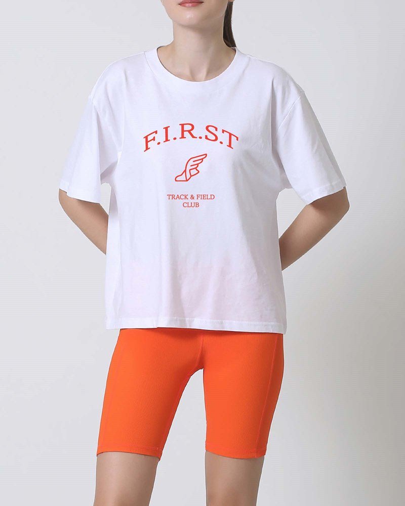 First Division T-Shirts Track and Field Tee - White/Orange