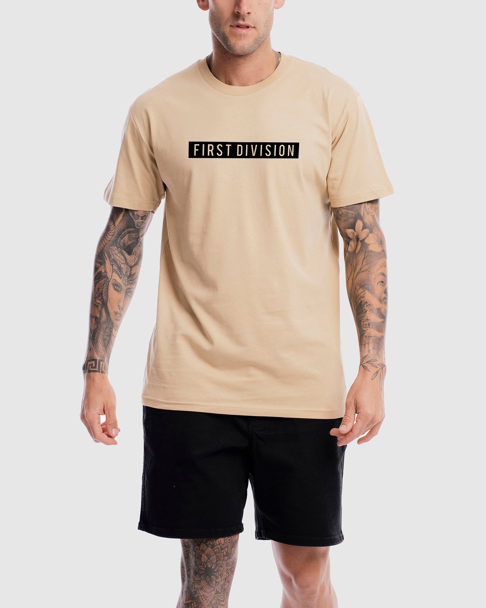 First Division T-Shirts XL Mens Box Tee - Camel