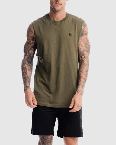 First Division Tank Tops Mens Contract Rise Tank - Olive