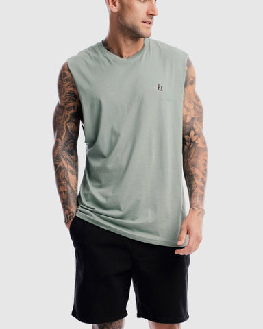 First Division Tank Tops Mens Contract Rise Tank - Sage