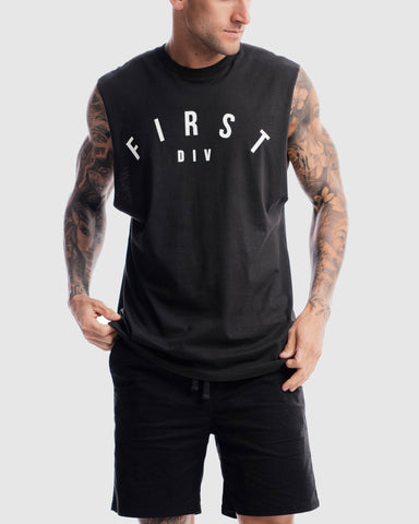 Mens Core Logo Tank - Vintage Black | First Division | Mens Tank Top