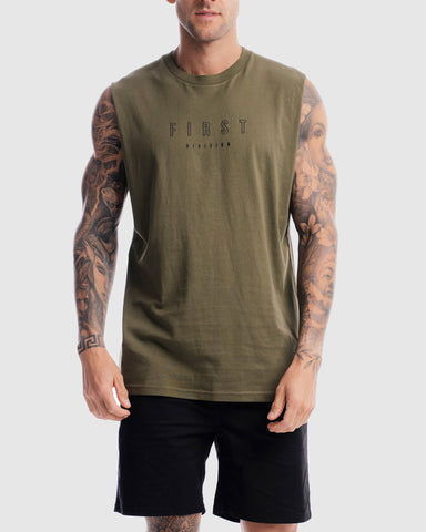 First Division Tank Tops Mens First Rise Tank - Olive