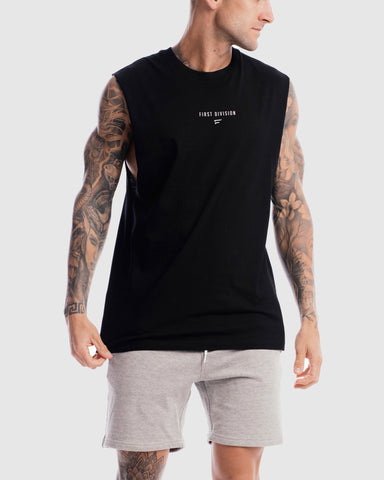 First Division Tank Tops Mens Grand Stand Centre Tank - Black