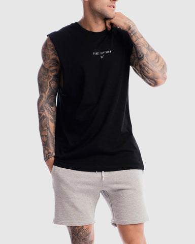 First Division Tank Tops Mens Grand Stand Centre Tank - Black