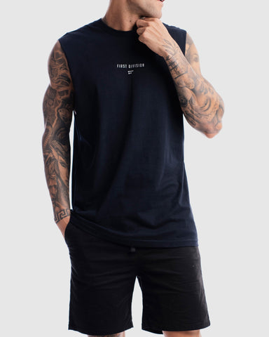 First Division Tank Tops Mens Grand Stand Centre Tank - Ink