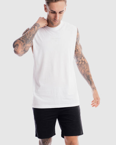 First Division Tank Tops Mens Grand Stand Centre Tank - White