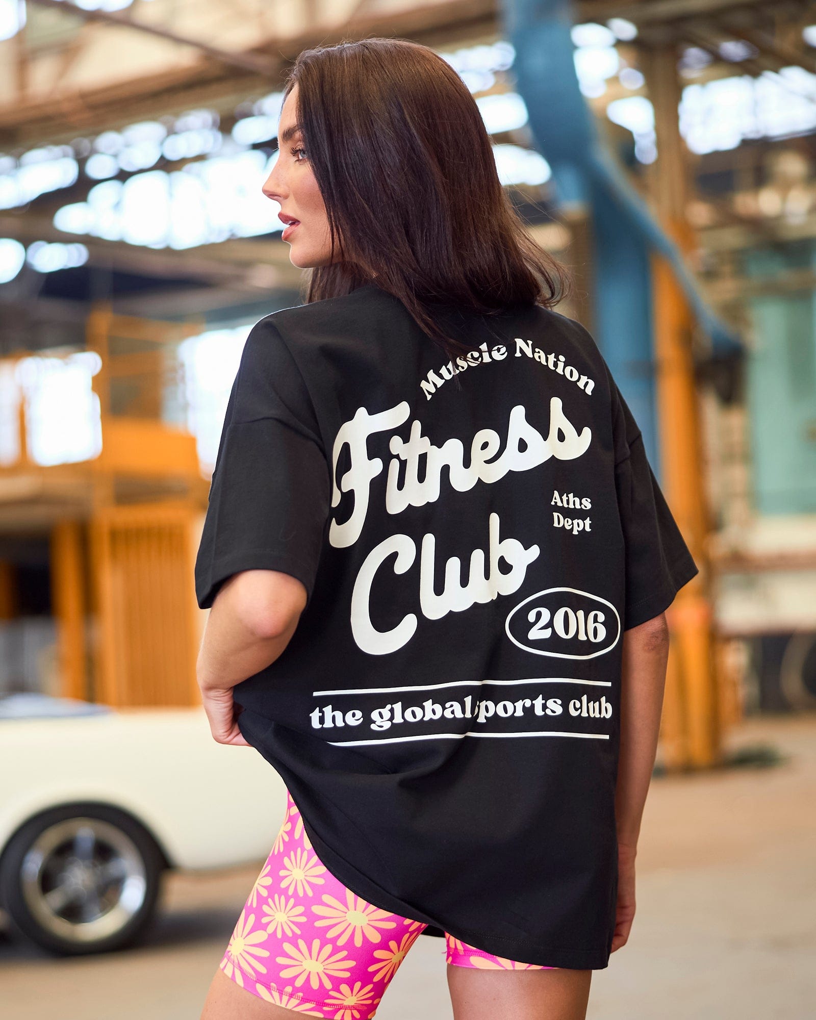 Fizz Oversized Tee Black - Muscle Nation women's gym tee