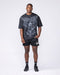 Gothic Eagle Oversized Tee - Washed Black
