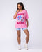 Hawaiian Vibes Oversized Tee - Washed Pink Frosting