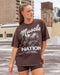 Disco District Oversized Tee Cocoa - Muscle Nation women's gym tee